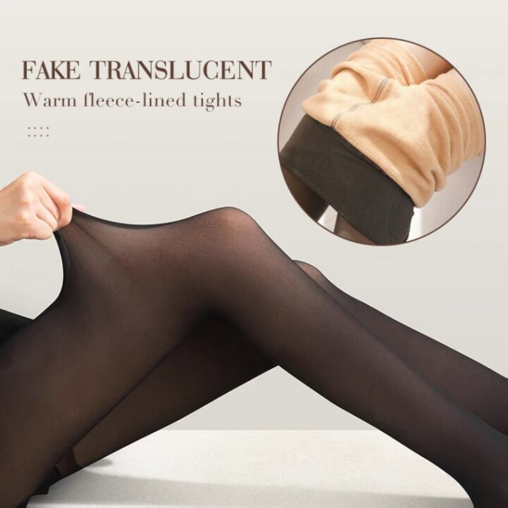 220g Legs Fake Translucent Fleece Pantyhose/Tight/Stockings. one size (regular)